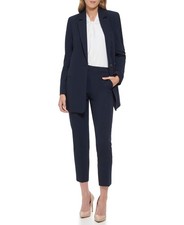 Tommy Hilfiger Women's Long Single-Button Blazer Navy, 6 