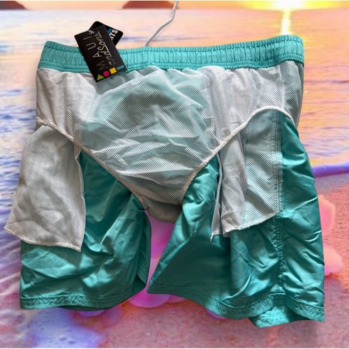 NWT Maui and Sons Pool Shorts Mens M Ocean Blue Swim Trunks Elastic Waist - Picture 8 of 8