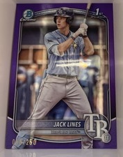 2025 Bowman - Chrome Prospects Jack Lines #BCP-64 Purple Refractor /250 (RC)