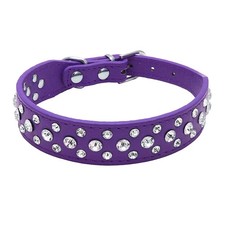 Rhinestone Dog Collar, Bling Rhinestone PU Leather Crystal Diamond Pet Dog Ca...