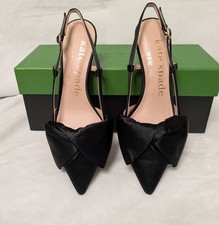 Kate Spade Marseille Satin Bow Slingback Dress Pumps Size 6 Black