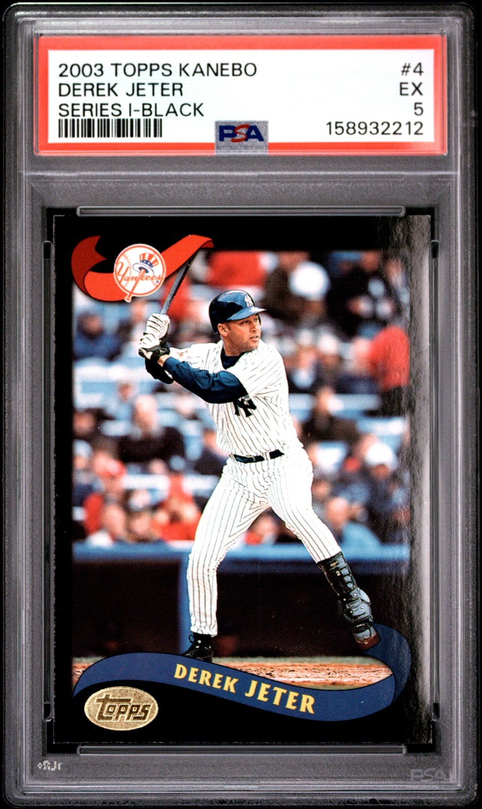 2002/2003 TOPPS KANEBO JAPAN BLACK PARALLEL #4 DEREK JETER SSP PSA 5 EX POP 1 view 2