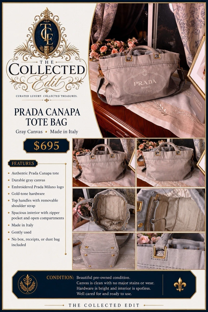 PRADA Women's Canvas Exterior Tote Bags & Handbags for Women for