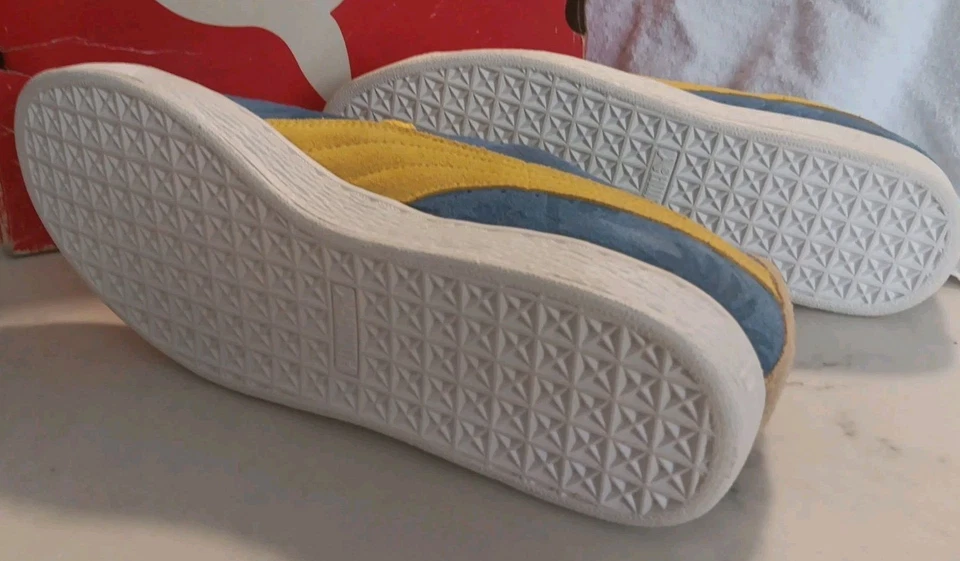 Puma Suede Classic size 10.5  Light Blue & Yellow  Never Used  - Image 2 of 4