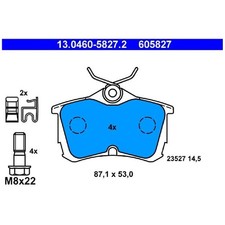 ATE Bremsbelagsatz Bremsklötze hinten 605827 43022S1AE03 43022S1AE04 | 342589