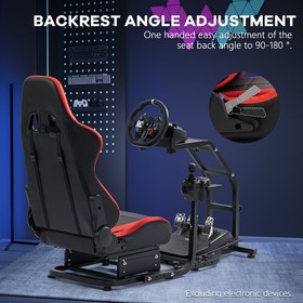 Supllueer Racing Simulator Cockpit With Seat Fits Thrustmaster T300 Logitech G29