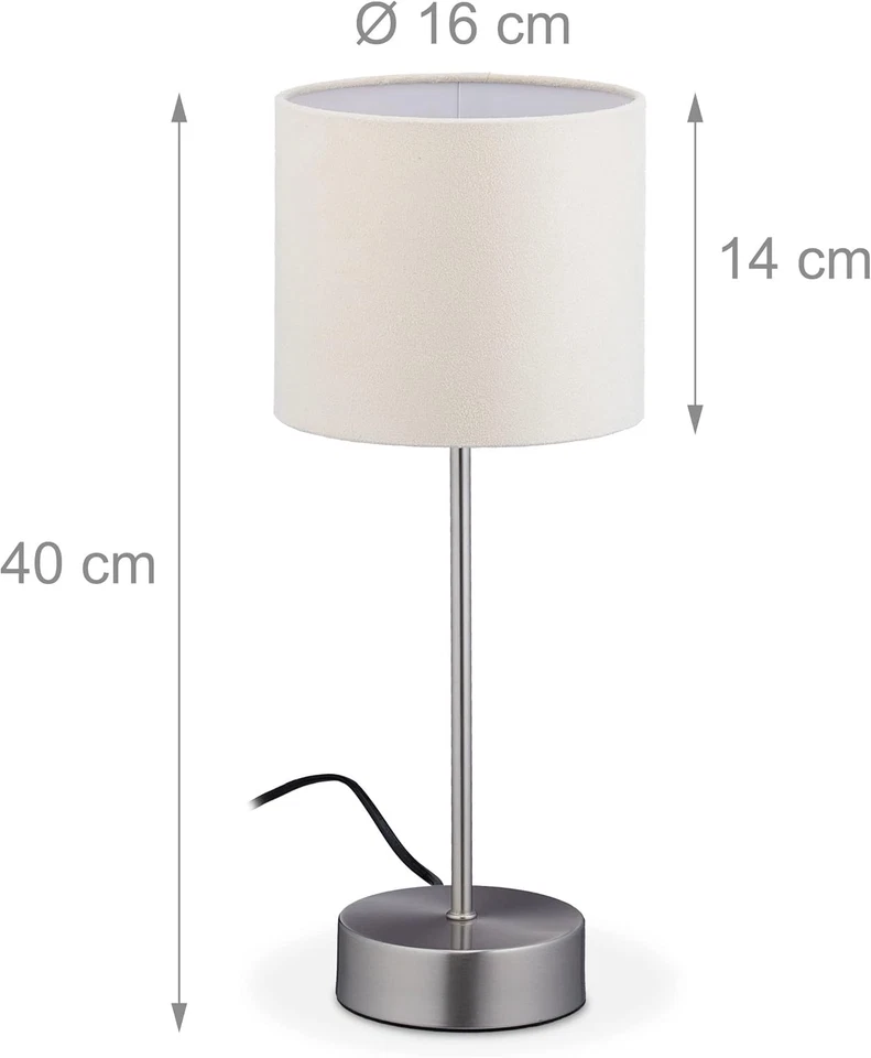 Lampada Da Tavolo Touch, Luce Funzione Dimmerabile, E14, 3 Livelli Di Intensità, - Immagine 4 di 4