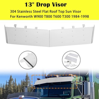 13'' Drop Visor Flat Roof Top Sun Visor For Kenworth W900 T800 T600 T300 1984-98