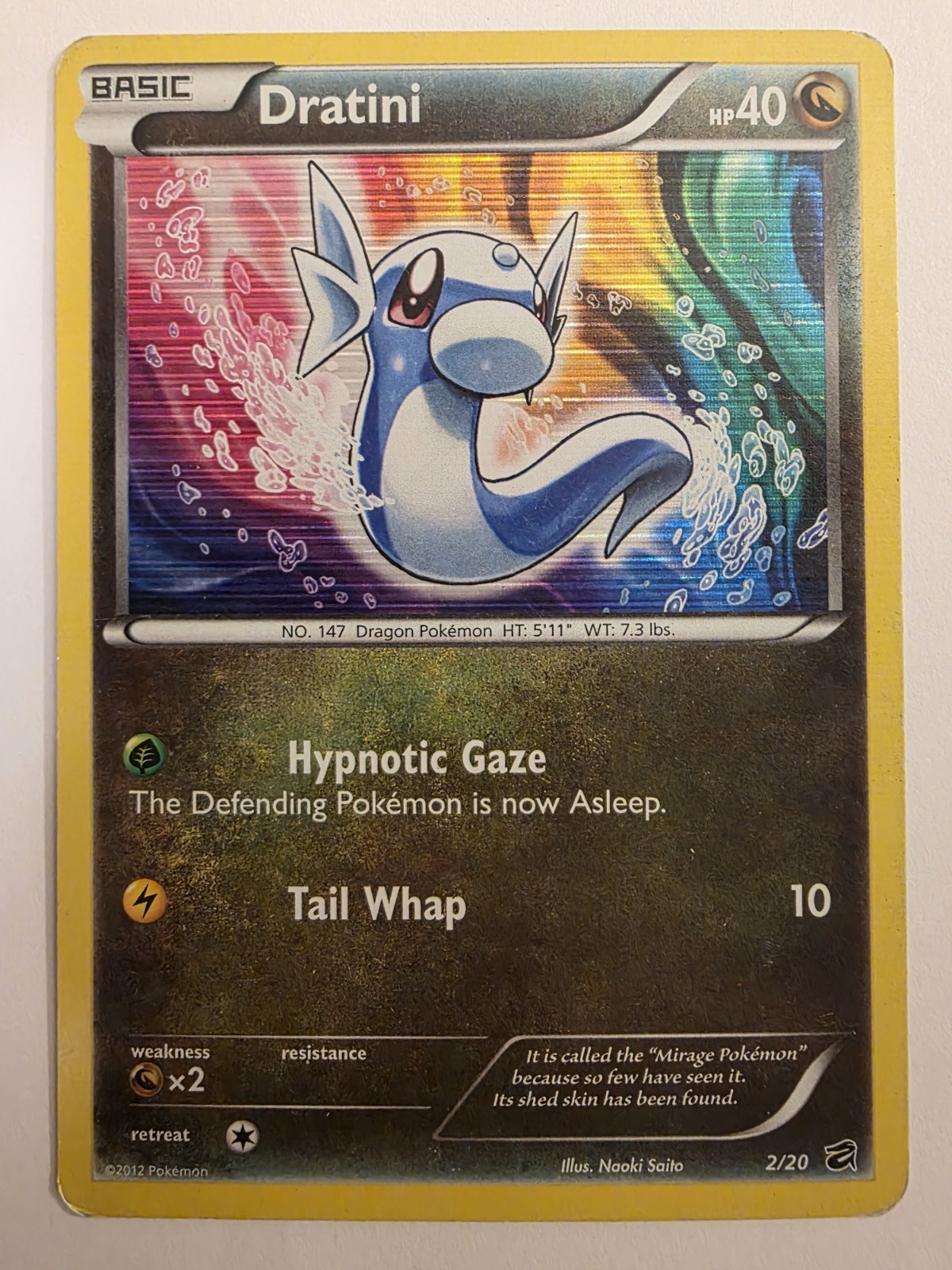 Pokémon TCG Dratini 2/20 Dragon Vault Holo Rare 2012
