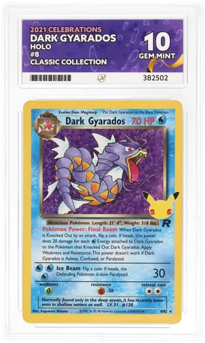 Pokemon 2021 - Celebrations - Dark Gyarados #8 - ACE 10 [Perfect Subgrades]