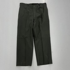 Vintage 50s Green Wool Military Wide Leg Trousers 38x28 1950s True Vintage