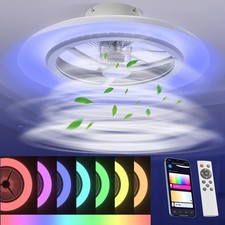 Image of 55CM Smart LED Ceiling Fan Light, Adjustable Speed, RGB Dimming 3000-5500K