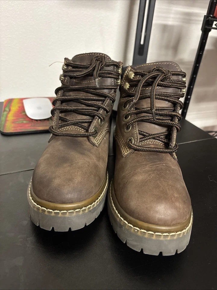 Botas de Colección Años 90 Y2K Caramelos Gruesas Cuello Plataforma Para Mujer Talla 7 1/2 Cuero Foto 2 de 4