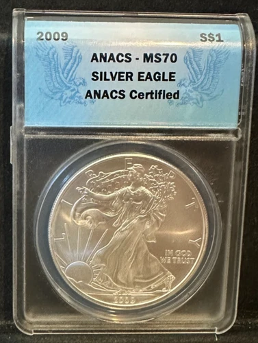 2009 American Silver Eagle Graded MS70 by ANACS