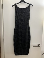 KOOKAI Black Sheer Zebra over Taupe Long Fitted Bodycon Cocktail Dress - Size 1