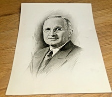 A  Drawing of PRESIDENT TRUMAN-  Edward Gergerian of Chicago TRUMAN LIBRARY