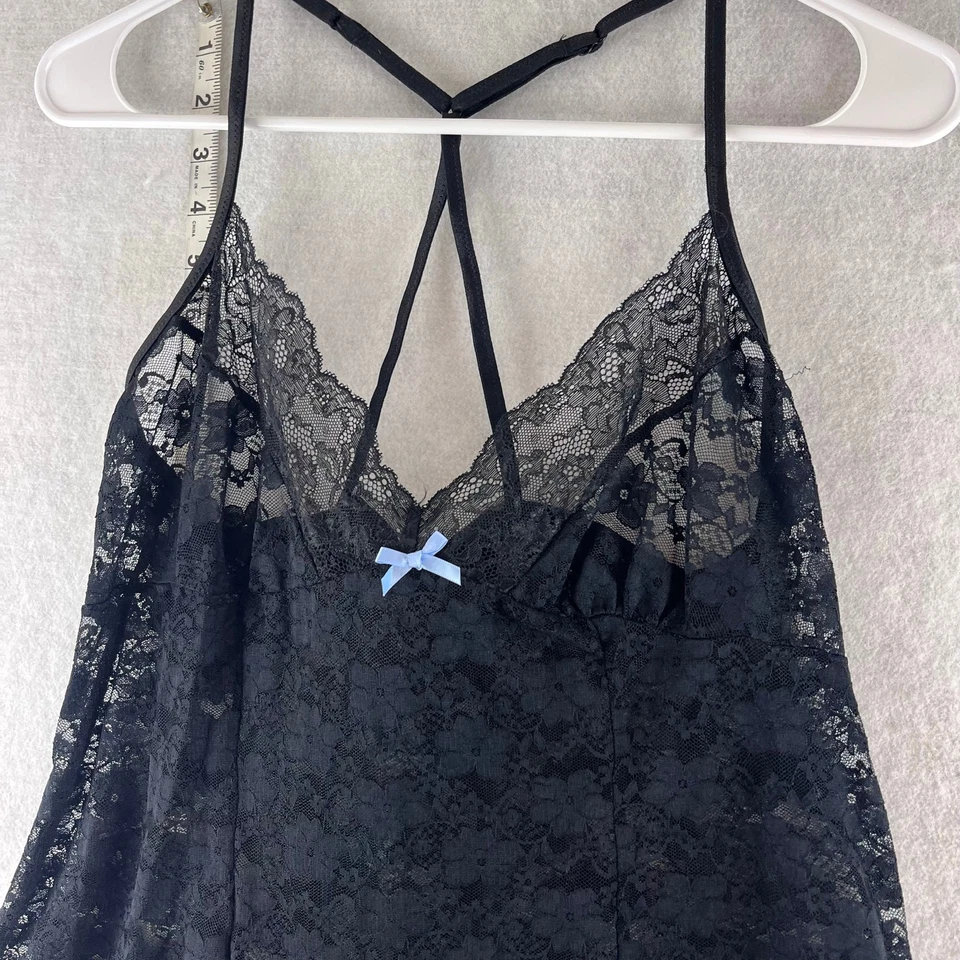 Apt 9 Lencería Babydoll de Encaje Transparente Top Negro Grande Capricho Hada Sexy Floral Foto 3 de 4