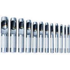 Harden Pro Hollow Hole Punch Set - 12 Piece Heavy Duty CRV Steel Punch Tool - Zi