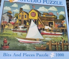 Bits And Pieces 1000 Piece Harbor Boats Multicolor Jigsaw Puzzle
