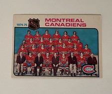 1974-75 O-Pee-Chee Montreal Canadiens Team Checklist - Dyden / Lafleur NHL Card