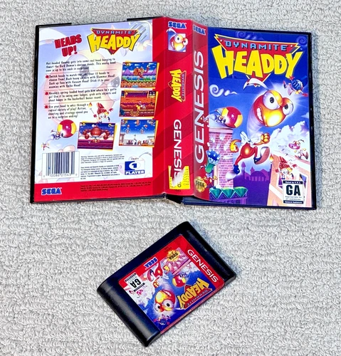 Dynamite Headdy (Sega Genesis) Game w/ Case & Cartridge