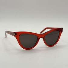 New SAINT LAURENT SL425 005 54mm Red Cat Eye Oversized Sunglasses Italy Black