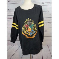 Universal Studios Harry Potter Sweatshirt Womens Medium Black Hogwarts Crest