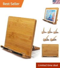 Brand New Bamboo Book Stand 11x8.1 Modern Portable Stable Lightweight