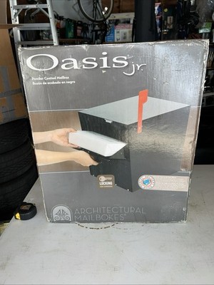 Architectural Mailboxes  Black  Oasis  Jr Classic Locking Post Mount Parcel Mail