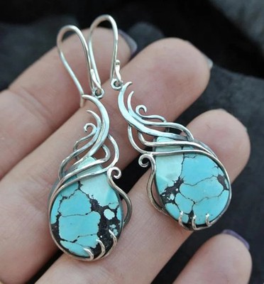 Water Drop Drop Earrings Vintage Hollow Geometric Long Dangle Women Jewelry