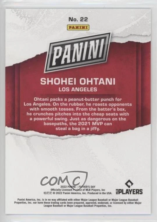 2022 Panini Father's Day Holo /199 Shohei Ohtani #22 - Image 2 of 2