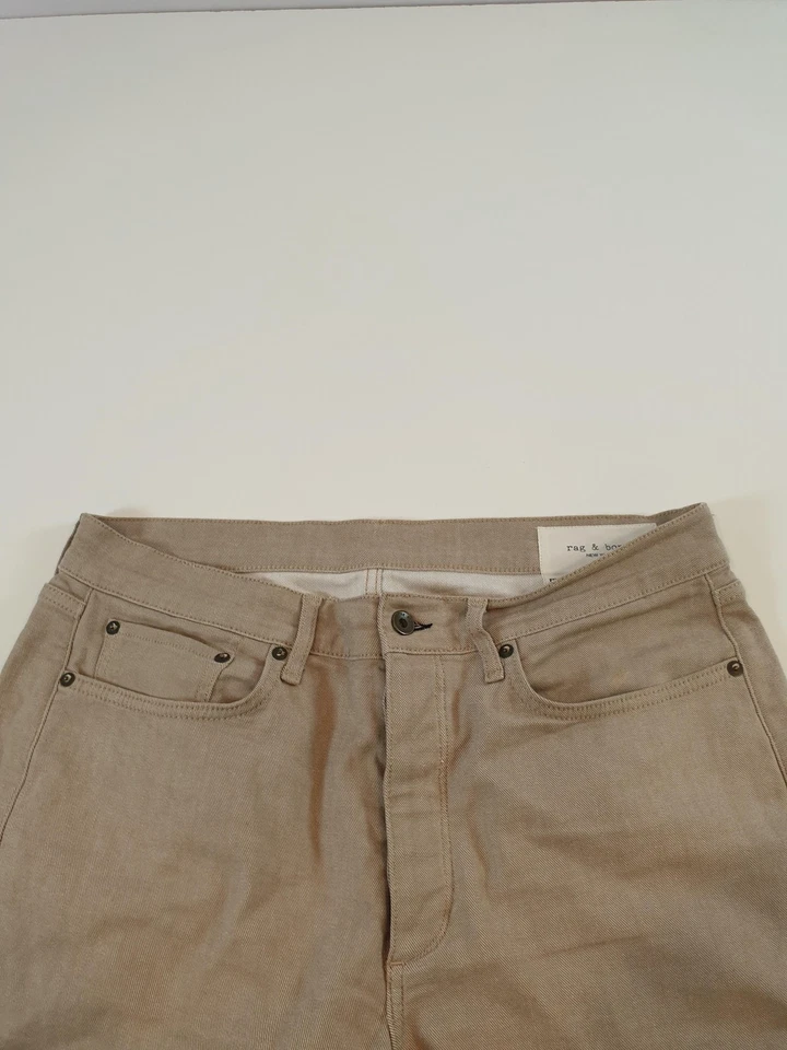 Pantalones de mezclilla Rag & Bone para hombre 36x32 (se adapta a 36x30) beige caqui calce 2 ajustados 5 bolsillos Foto 2 de 4