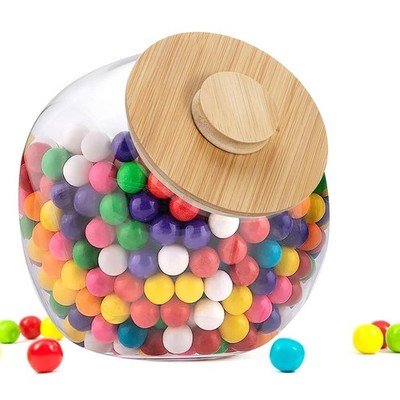 Clear Slanted Plastic Storage Jar with Lid, Wide Mouth Laundry Pods Container...