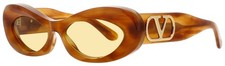 VALENTINO VLS 178C Sunglasses HAVANA / GOLD Frame AMBER Lenses 57 mm