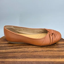 Earth Jacci Ballet Flats Women’s 8.5 M Brown Leather Knot Career Comfort Shoes