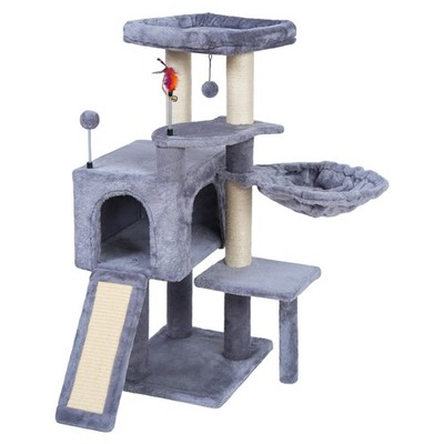 AIWIKIDE 002G Cat Tree has Scratching Toy with a Ball Activity Centre Cat Tower