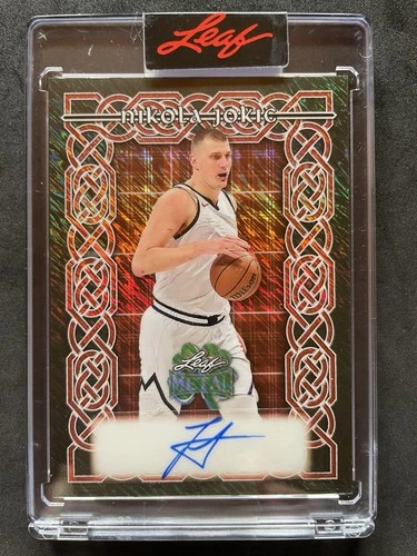Nikola Jokic 2026 Leaf Metal St Patrick’s Day Auto Black Red Shimmer #2/2 SSP