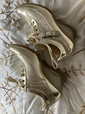 Ladies Golden Sneakers Women's Shoes EU 40 Beautiful with Drops of Gold New