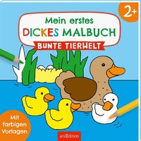 Mein Erstes Dickes Malbuch Ab 2 - Bunte Tierwelt | Mit Farbigen Vorlagen | Buch