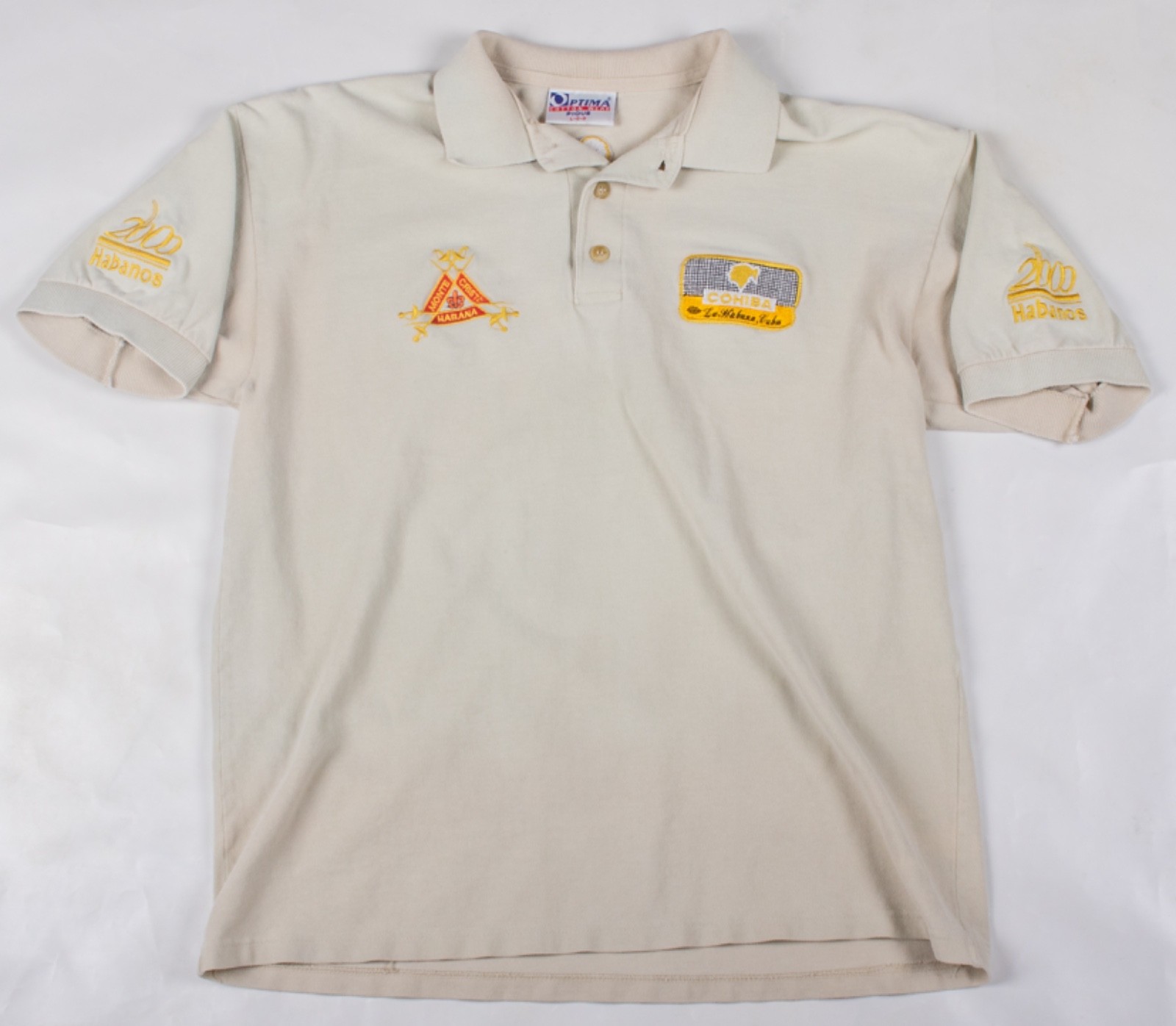 Vintage 2000 COHIBA Monte Cristo La-Habana Cuban Cigar Collard Polo Shirt MD/LRG