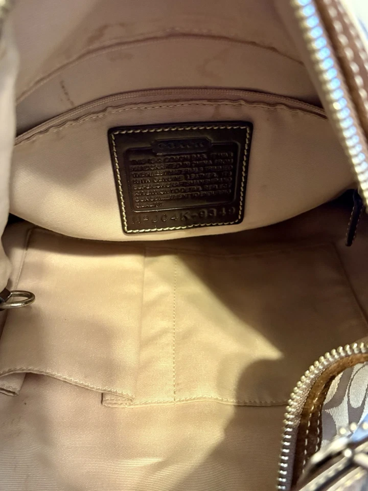 Bolso de hombro Beauty COACH Coach firma gamuza/cuero Foto 3 de 4