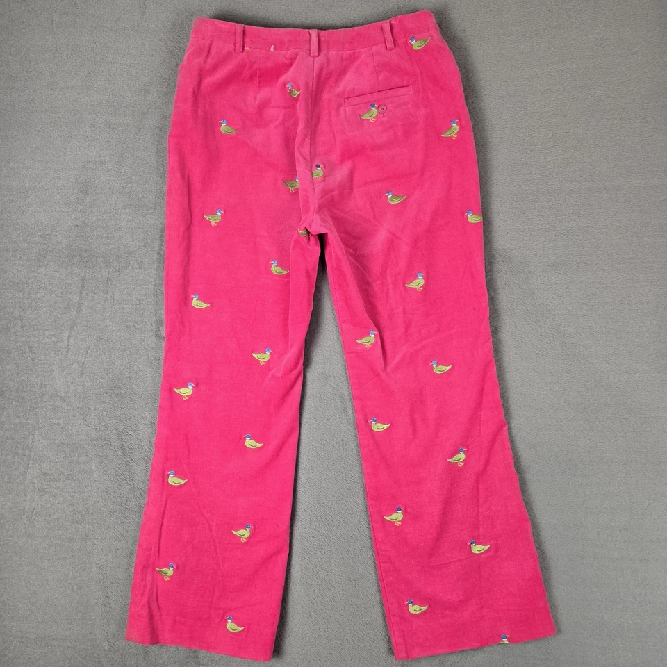 Vintage Lilly Pulitzer Pants Womens 6 Pink Corduroy Duck Embroidered Colorful - Image 2 of 4