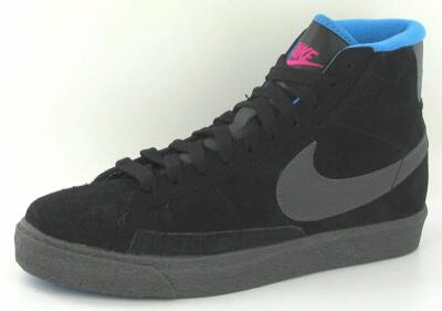 Womens NIKE Blazer Mid High GS Gr:39 Mid High Schwarz Black Suede Sneaker Retro