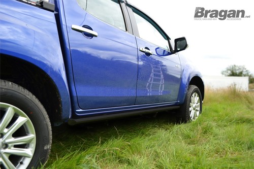 Barres latérales noires pour s'adapter Fiat Fullback 2016 - 2019 tubes pas à pas en acier inoxydable 4x4 - Photo 5/8