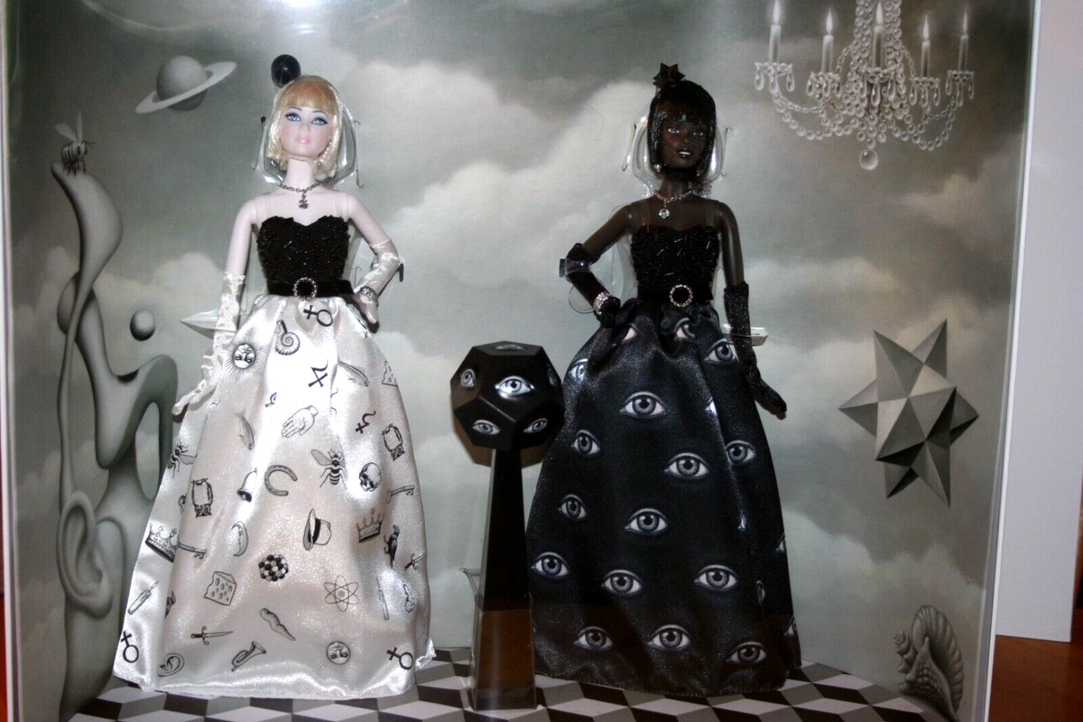 Barbie X Mark Ryden Black & White Surrealist Ball Dolls-New