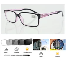 Pink / Green Spring Hinge Transition Photochromic UV400  Nearsighted Glass