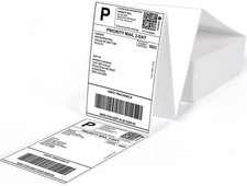 1000 Fanfold Perforated 4" x 6 Direct Thermal Shipping Labels for Zebra  Rollo