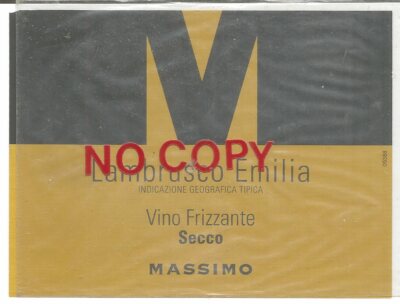 Massimo, Lambrusco Emilia dry sparkling wine IGT.