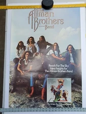 Vintage 1980 The Allman Brothers Band "Reach for Night Sky" Promo Poster 24x36