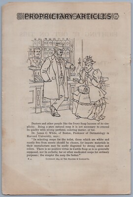 1894 Procter & Gamble Co Ivory Soap Vintage Ad Harvard Professor Dermatology